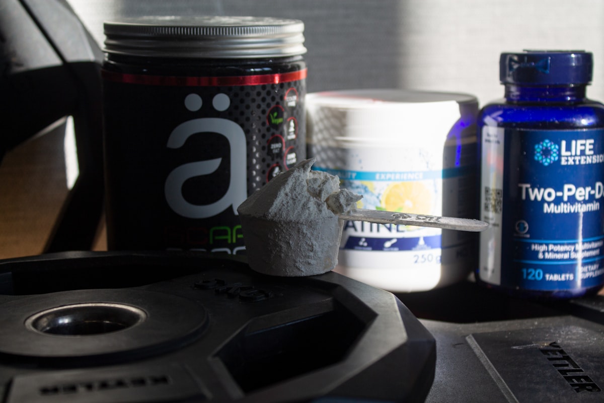 Athletic male performing training with proper nutrition